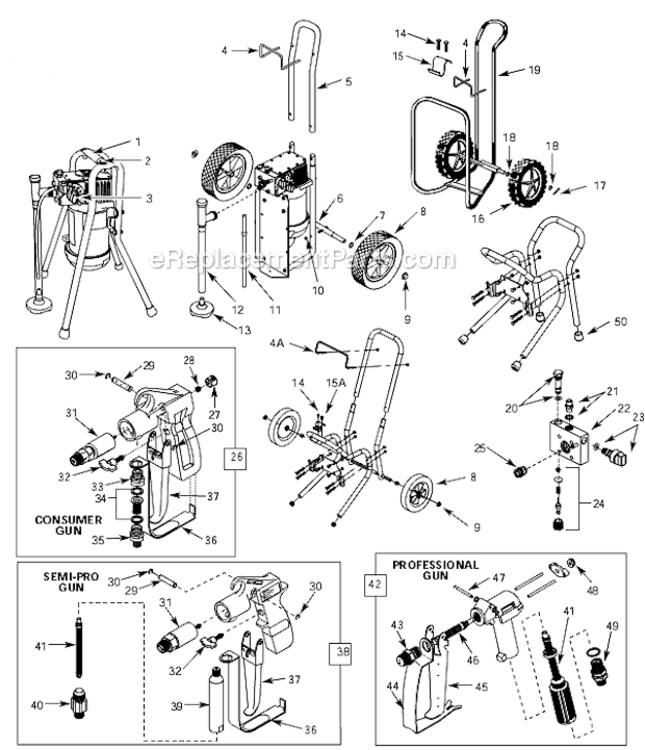Page A Diagram and Parts List for AL234400LX  Campbell Hausfeld Paint Sprayer